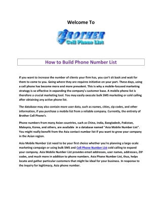 How to Build Phone Number List