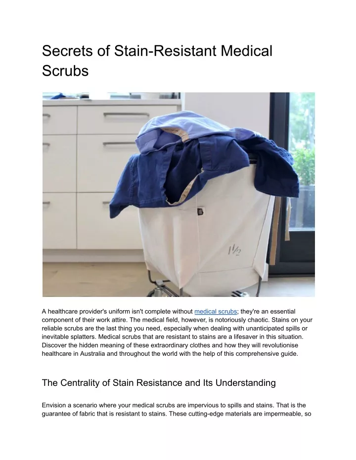 secrets of stain resistant medical scrubs