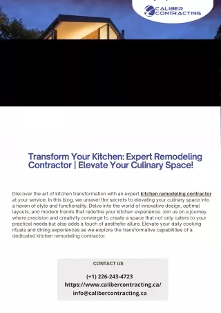 Transform Your Kitchen Expert Remodeling Contractor  Elevate Your Culinary Space!