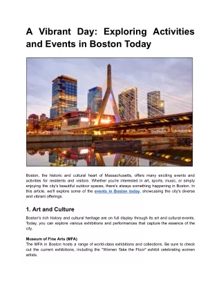 Events in Boston Today | Visit Eventsfy - Your Guide to Entertainment