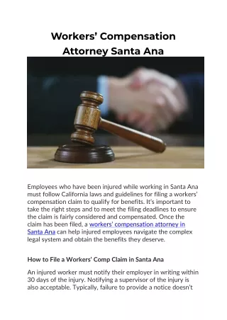Workers' Compensation Attorney In Santa Ana | Expert Help