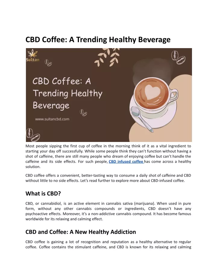 cbd coffee a trending healthy beverage