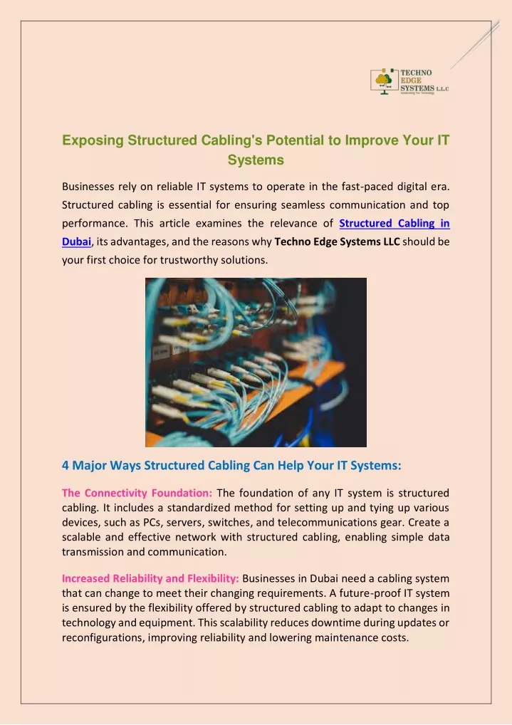 exposing structured cabling s potential