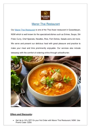 Manor Thai Restaurant pdf
