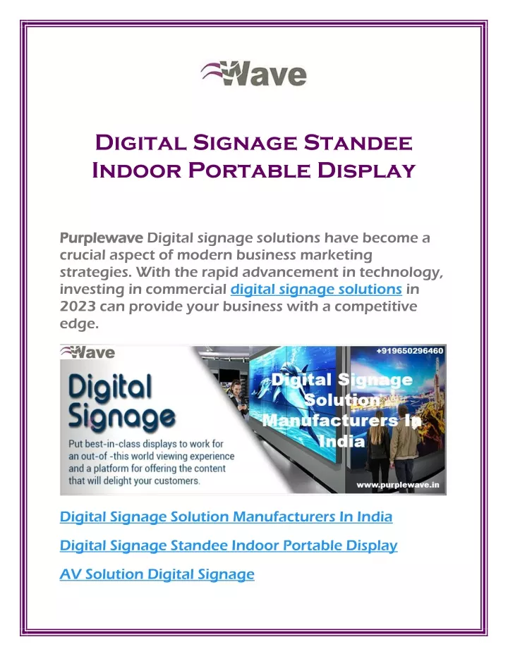 digital signage standee indoor portable display