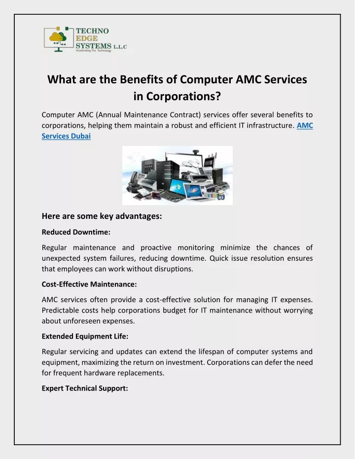 computer amc business plan