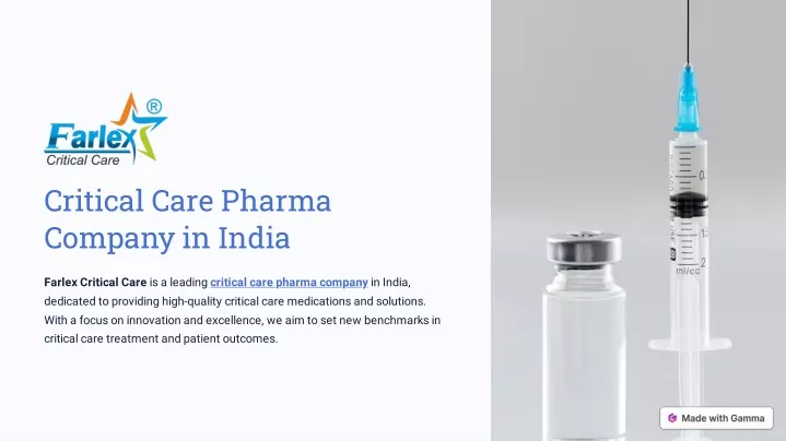 critical care pharma company in india