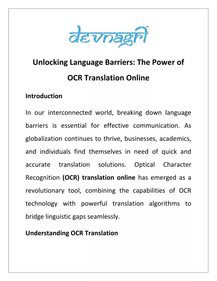 unlocking language barriers the power of