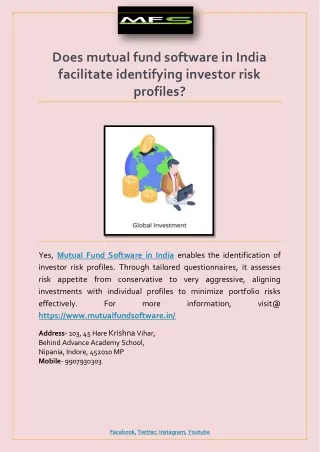 Does mutual fund software in India facilitate identifying investor risk profiles