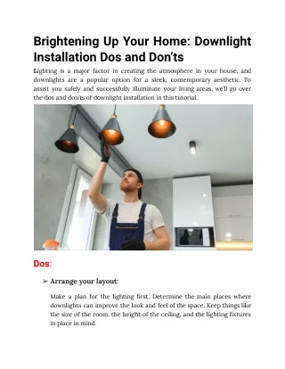 Brightening Up Your Home_ Downlight Installation Dos and Don’ts