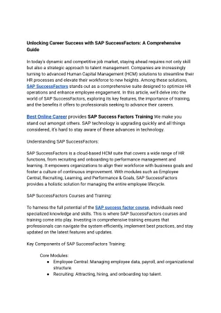 unlocking career success with sap successfactors
