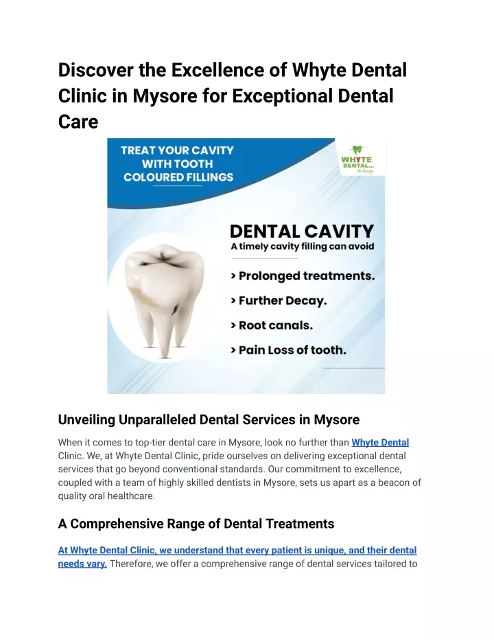 discover the excellence of whyte dental clinic