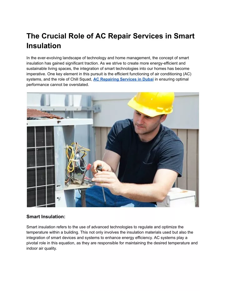 the crucial role of ac repair services in smart