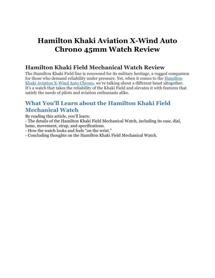 hamilton khaki aviation x wind auto chrono 45mm