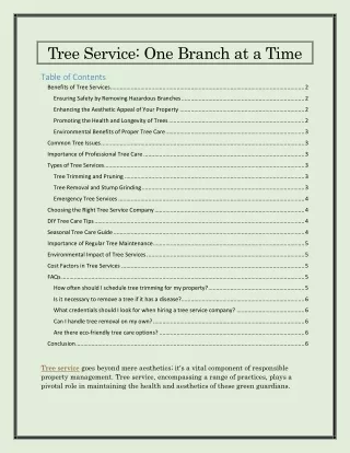 Tree Service - One Branch at a Time