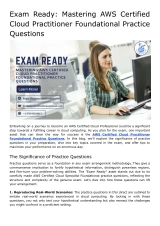 Exam Ready_ Mastering AWS Certified Cloud Practitioner Foundational Practice Questions