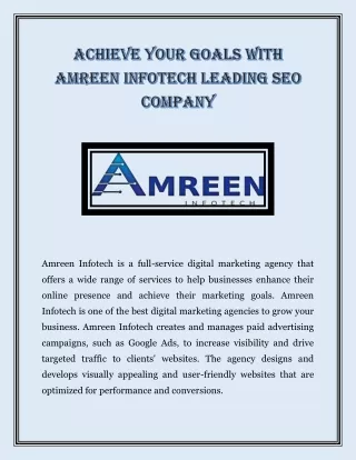 Achieve Your Goals with Amreen Infotech Leading SEO Company