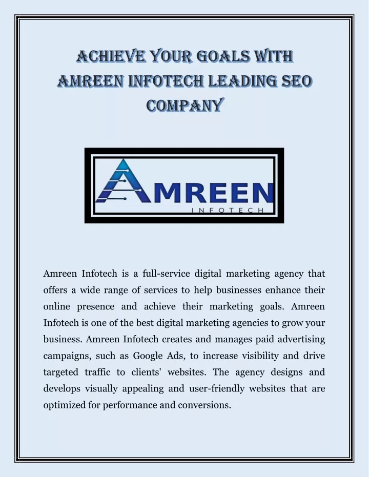 amreen infotech is a full service digital