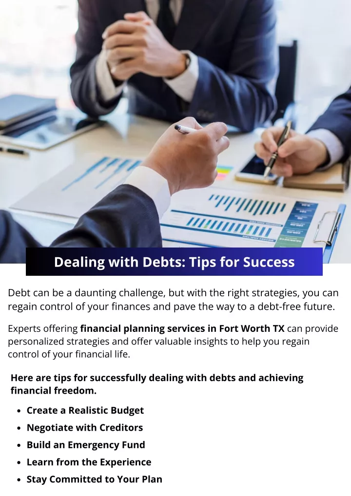 dealing with debts tips for success