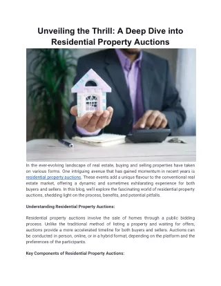 Unveiling the Thrill: A Deep Dive into Residential Property Auctions