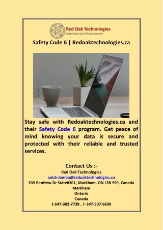 Safety Code 6  Redoaktechnologies ca