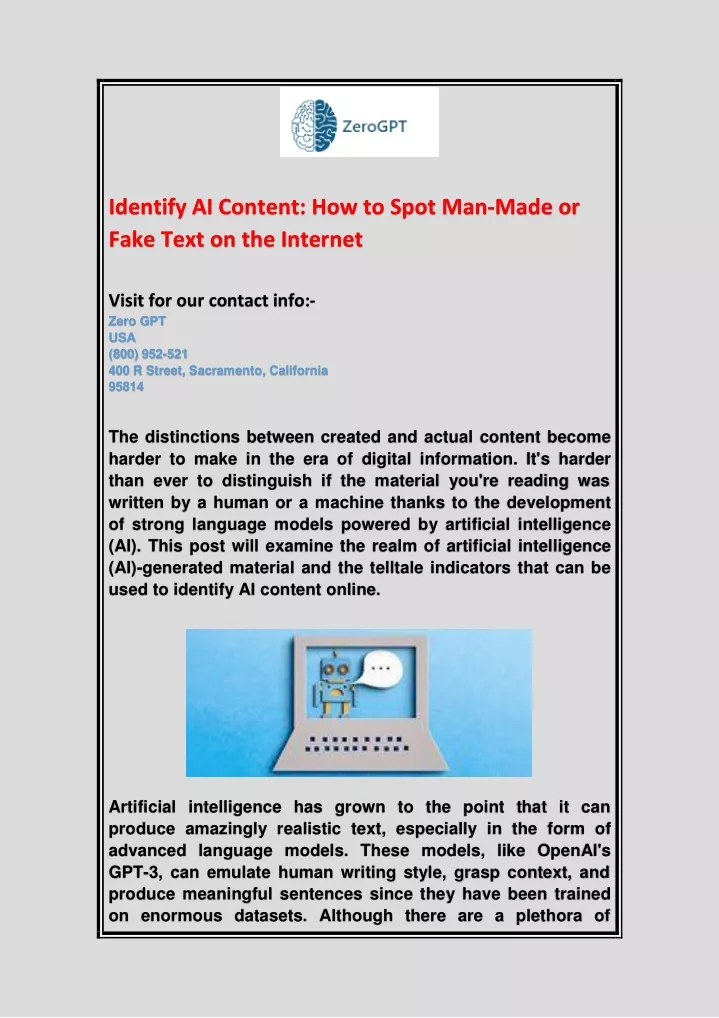 identify ai content how to spot man made or fake