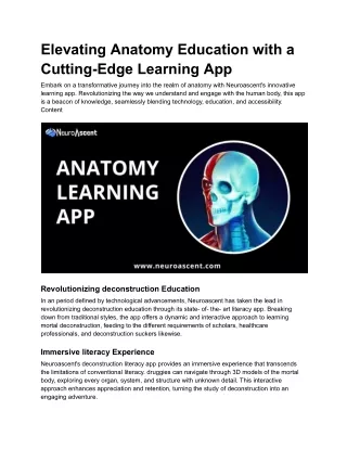 Anatomy learning app