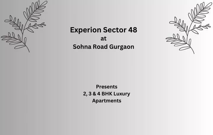 experion sector 48 at sohna road gurgaon