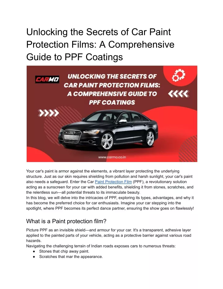 unlocking the secrets of car paint protection