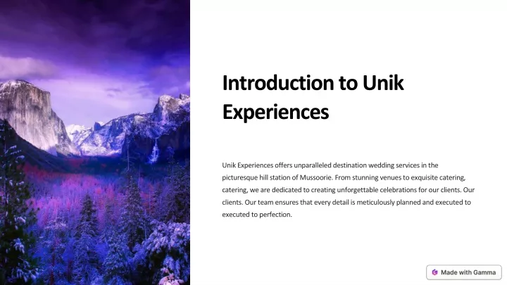 introduction to unik experiences