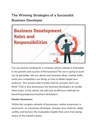 the winning strategies of a successful business