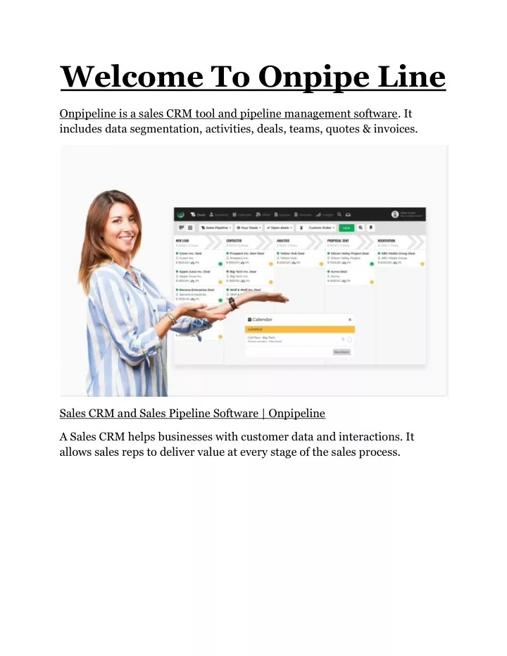 welcome to onpipe line