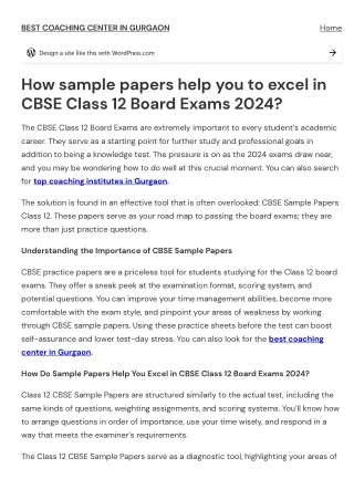 How sample papers help you to excel in CBSE Class 12 Board Exams 2024?