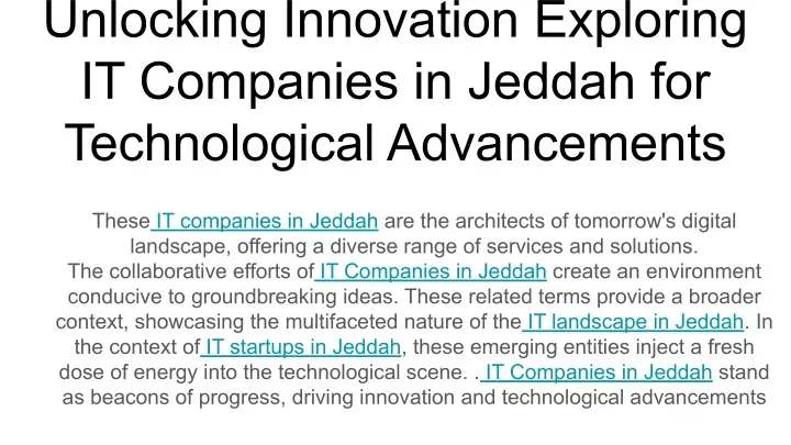 unlocking innovation exploring it companies