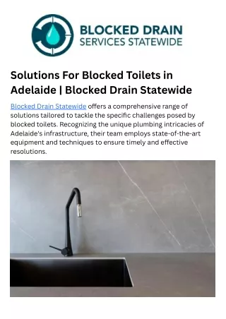 Solutions For Blocked Toilets in Adelaide  Blocked Drain Statewide (1)