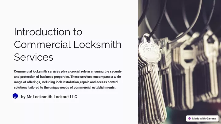 introduction to commercial locksmith services