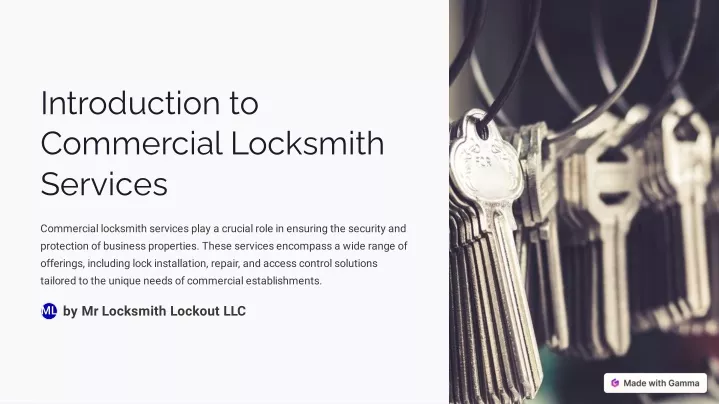 introduction to commercial locksmith services