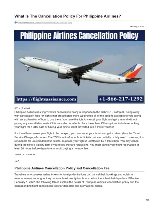 What Is The Cancellation Policy For Philippine Airlines?