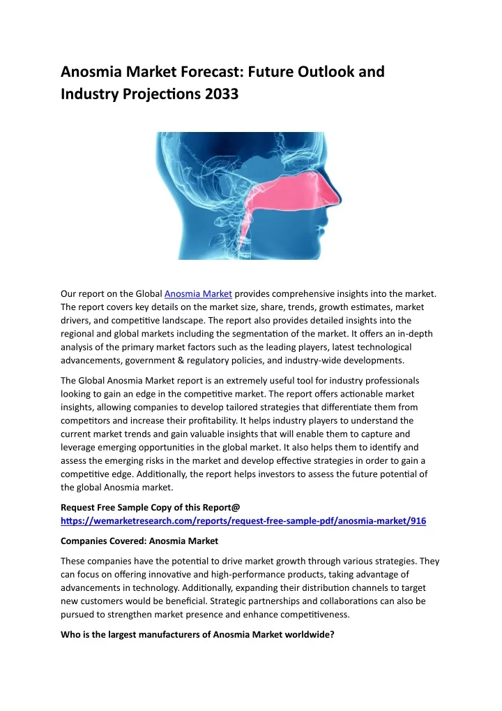 anosmia market forecast future outlook