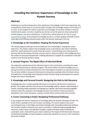 unveiling the intrinsic importance of knowledge