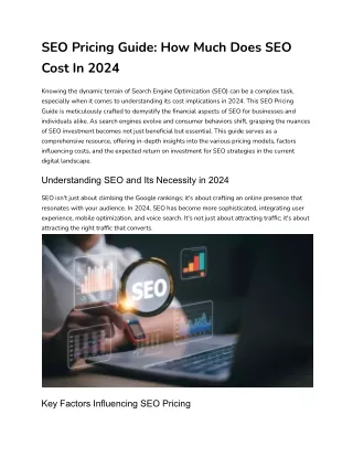 SEO Pricing Guide_ How Much Does SEO Cost In 2024