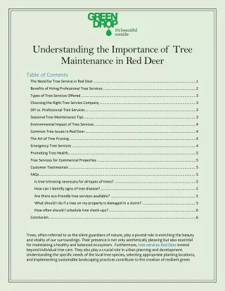 Understanding the Importance of Tree Maintenance in Red Deer