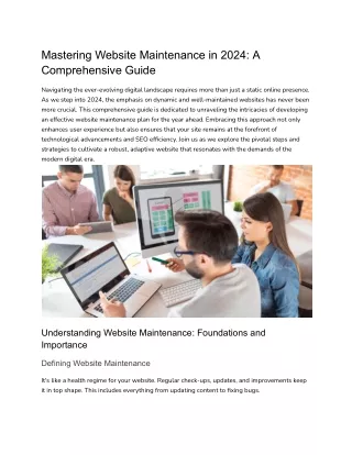 Mastering Website Maintenance in 2024_ A Comprehensive Guide