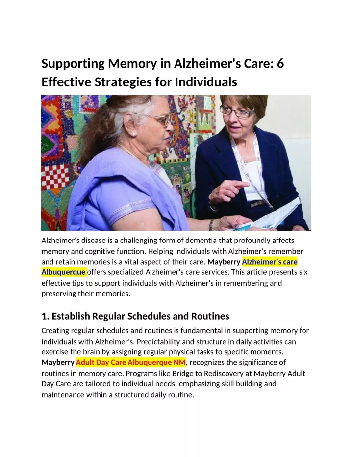 supporting memory in alzheimer s care 6 effective