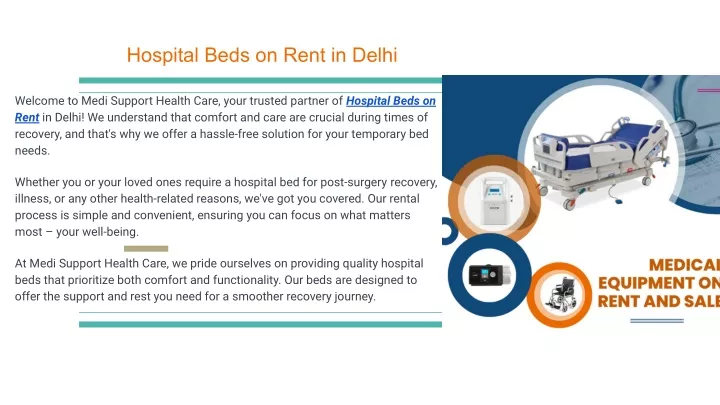 hospital beds on rent in delhi