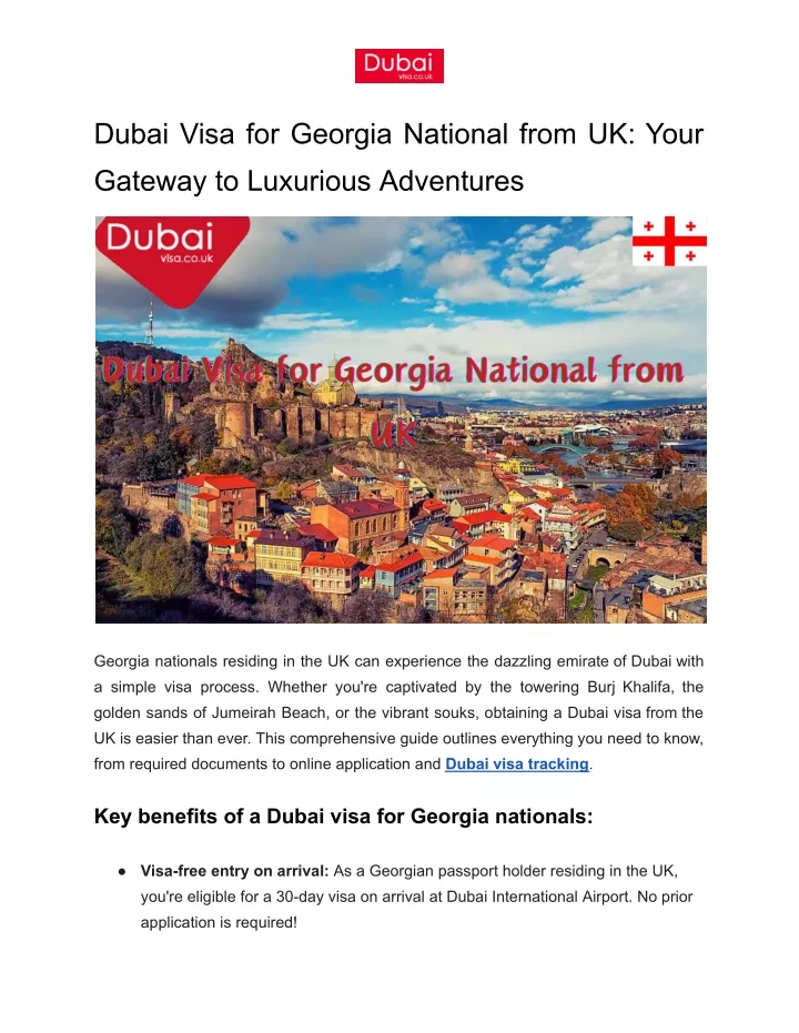 dubai visa for georgia national from uk your