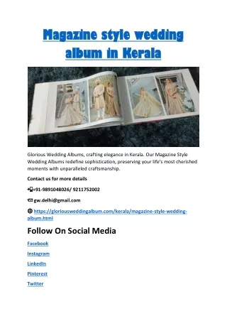 Magazine style wedding album in Kerala
