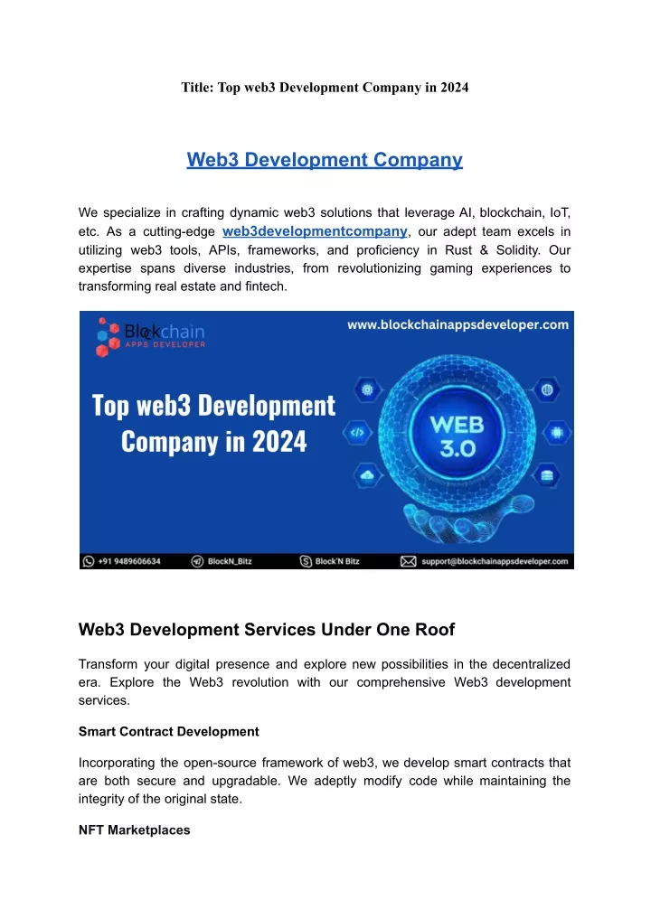 title top web3 development company in 2024
