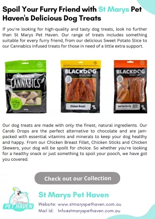 Spoil Your Furry Friend with St Marys Pet Haven's Delicious Dog Treats
