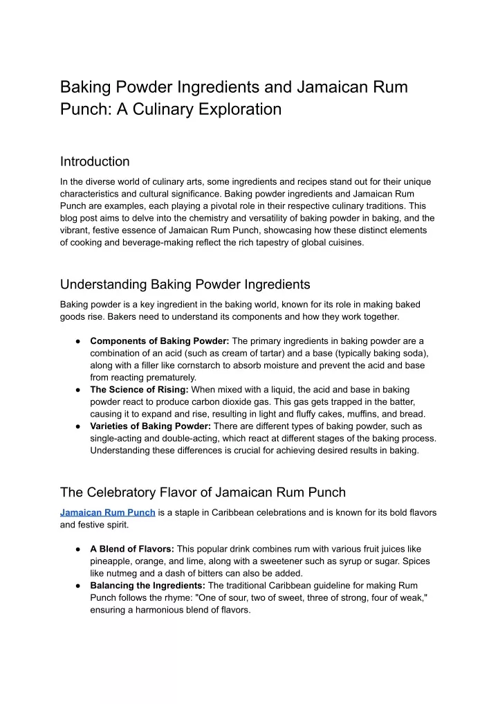 baking powder ingredients and jamaican rum punch